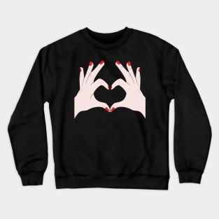 Hands Making Heart Shape Love Sign Language Valentine's Day Crewneck Sweatshirt